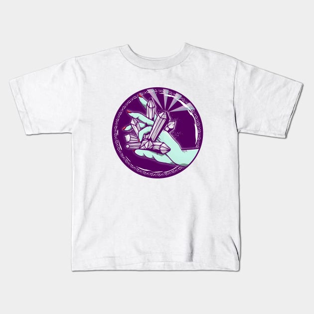 Charging amethyst crystals Kids T-Shirt by mailboxdisco